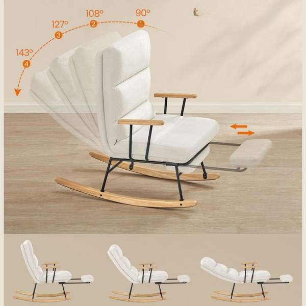 Cremefarbener Schaukelsessel Cremefarbener Schaukelsessel