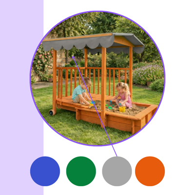 Sandkasten mit Veranda