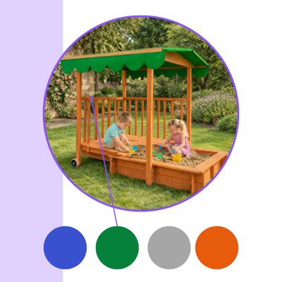 Sandkasten mit Veranda