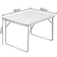 Campingtisch OMAR klappbar, 80x60x70cm, weiß/grau