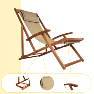 Gartenliege SIENA, 65x87x102cm, beige