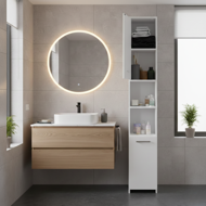 Badezimmerhochschrank SILKE, 180x30x30cm, weiß