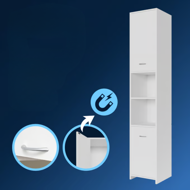 Badezimmerhochschrank SILKE, 180x30x30cm, weiß