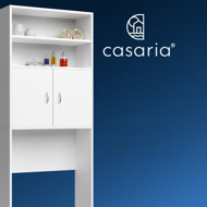 Vysoká skrinka nad práčku SILKE, 185x63x20cm, biela