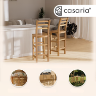 Barhocker OSLO mit Rückenlehne, 2 Stück, 40x36x110 cm, naturbraun