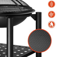 Feuerschale mit Holzablage FIRE, Ø 55 cm, schwarz