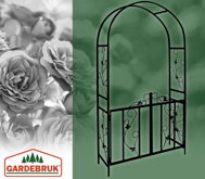 Rosenbogen ROMANCE mit Tor, 225x115x37 cm, schwarz