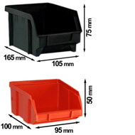 Hängeorganizer für Werkstatt ORDER, 30 Boxen, 64x2x38 cm, rot/schwarz