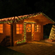Weihnachtsgirlande ANDREA mit Beleuchtung, dekoriert, 5 m, grün