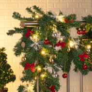 Weihnachtsgirlande ANDREA mit Beleuchtung, dekoriert, 5 m, grün