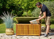 Holz-Aufbewahrungsbox ACACIA,  117x50x59 cm, naturbraun