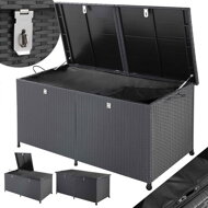 Polyrattan-Aufbewahrungsbox RICCO, 122x56x61 cm, schwarz