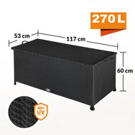 Polyrattan-Aufbewahrungsbox RICCO, 122x56x61 cm, schwarz