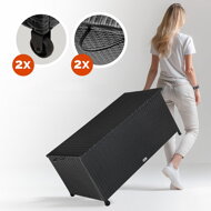 Polyrattan-Aufbewahrungsbox RICCO, 122x56x61 cm, schwarz
