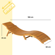 Gartenliege FLORIDA, klappbar, 57x190x51 cm, naturbraun