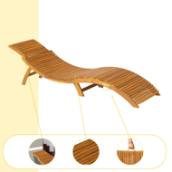 Gartenliege FLORIDA, klappbar, 57x190x51 cm, naturbraun