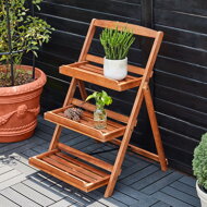 Holz-Blumenständer TULIP, 3 Ebenen, 56x59x79 cm, braun