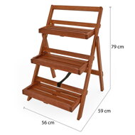 Holz-Blumenständer TULIP, 3 Ebenen, 56x59x79 cm, braun