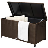 Polyrattan-Aufbewahrungsbox RICCO, 122x56x61 cm, braun
