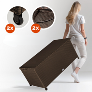 Polyrattan-Aufbewahrungsbox RICCO, 122x56x61 cm, braun