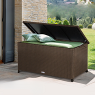 Polyrattan-Aufbewahrungsbox RICCO, 122x56x61 cm, braun