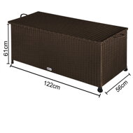 Polyrattan-Aufbewahrungsbox RICCO, 122x56x61 cm, braun