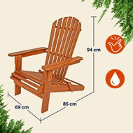 Gartenliege ADIRONDACK, klappbar, 69x84x94 cm, naturbraun