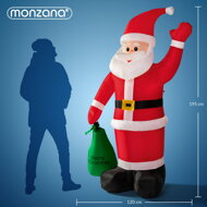 Aufblasbarer Weihnachtsmann beleuchtet, 180 cm, rot