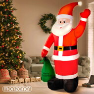Aufblasbarer Weihnachtsmann beleuchtet, 180 cm, rot