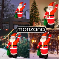 Aufblasbarer Weihnachtsmann beleuchtet, 180 cm, rot
