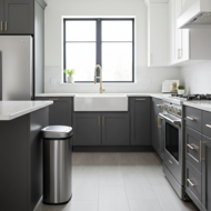 Sensor-Mülleimer DEUS, 58 Liter, silbern