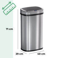 Sensor-Mülleimer DEUS, 58 Liter, silbern