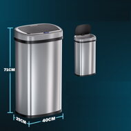Sensor-Mülleimer DEUS, 58 Liter, Edelstahl