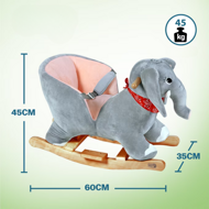 Schaukeltier Elefant VICTOR mit Sicherheitsgurt, grau