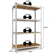 Hochlastregal HEAVY, max. 700 kg, 160x90x40 cm, silber