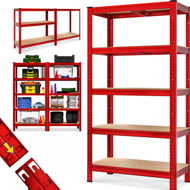 Hochlastregal HEAVY, max. 875 kg, 90×40×180 cm, rot