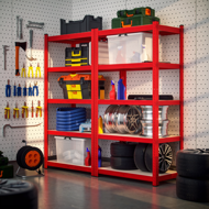 Hochlastregal HEAVY, max. 875 kg, 90×40×180 cm, rot