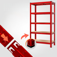 Hochlastregal HEAVY, max. 875 kg, 90×40×180 cm, rot