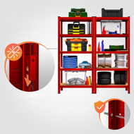 Hochlastregal HEAVY, max. 875 kg, 90×40×180 cm, rot