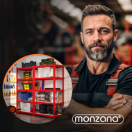 Hochlastregal HEAVY, max. 875 kg, 90×40×180 cm, rot