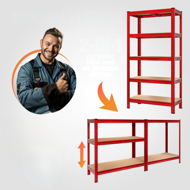 Hochlastregal HEAVY, max. 875 kg, 90×40×180 cm, rot