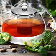 Teekanne mit Sieb TEA 1,2 l, transparent, silber