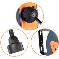Selbsteinziehende Kabeltrommel BILY, 20 m + 1,5 m, grau/orange