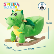Schaukeltier DINO mit Sicherheitsgurt, grün