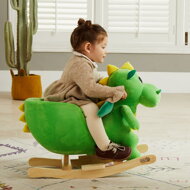 Schaukeltier DINO mit Sicherheitsgurt, grün