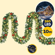 Weihnachtsgirlande ANDREA mit Beleuchtung, dekoriert, 10m, grün