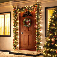 Weihnachtsgirlande ANDREA mit Beleuchtung, dekoriert, 10m, grün