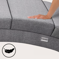 Liege LONDON mit Massage- und Heizfunktion, 186×55×89cm, grau