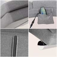 Liege LONDON mit Massage- und Heizfunktion, 186×55×89cm, grau