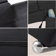 Liege LONDON mit Massage- und Heizfunktion, 186x55x89 cm, anthrazit